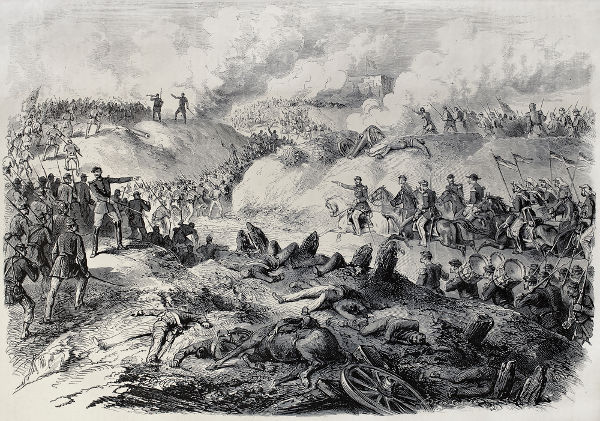 Ilustração em preto e branco mostrando uma batalha durante na Guerra do Paraguai Ilustração em preto e branco mostrando uma batalha durante na Guerra do Paraguai
