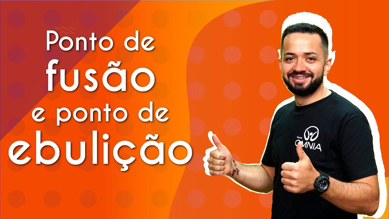 Professor ao lado do texto"Ponto de fusão e ponto de ebulição".